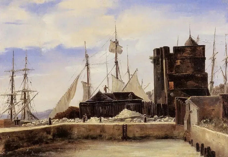 Honfleur, stary nabrzeże - Jean-Baptiste Camille Corot