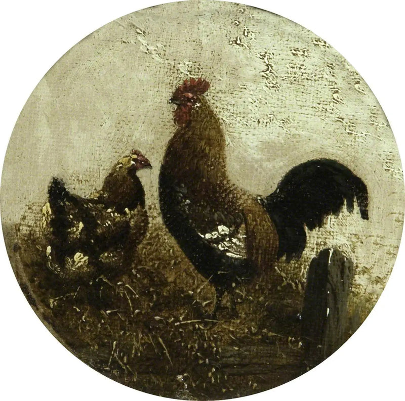 Osiem okrągłych scenek wiejskich: kogut i kura - John Frederick Herring, Sr.