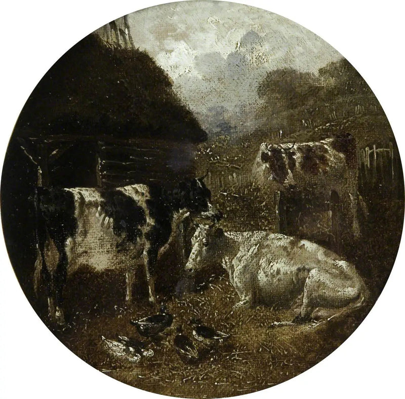 Osiem okrągłych scenek wiejskich: krowy - John Frederick Herring, Sr.