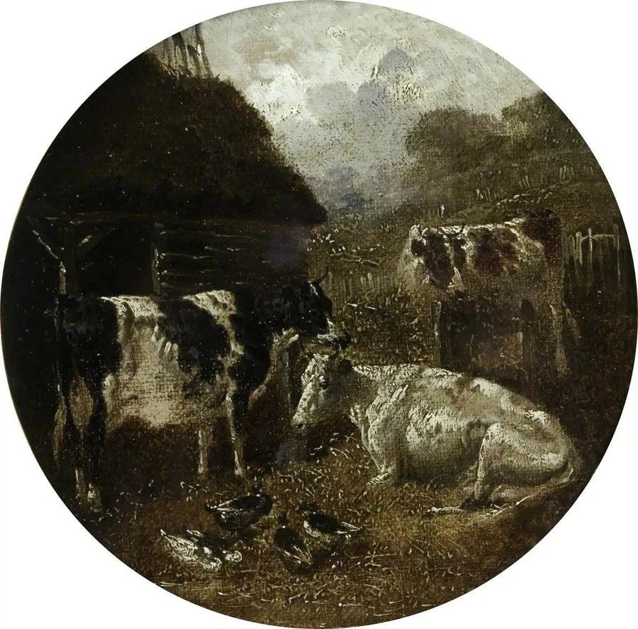 Osiem okrągłych scenek wiejskich: krowy - John Frederick Herring, Sr.