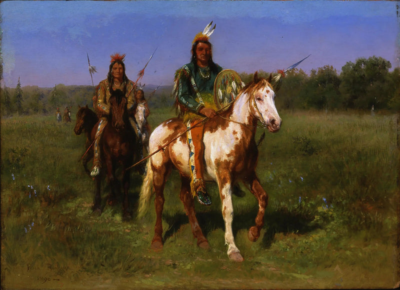 Indianie na koniach uzbrojeni w włócznie - Rosa Bonheur