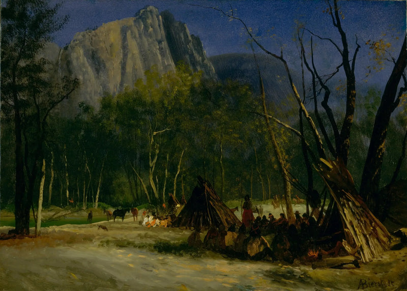 Indianie na Radzie, Kalifornia - Albert Bierstadt