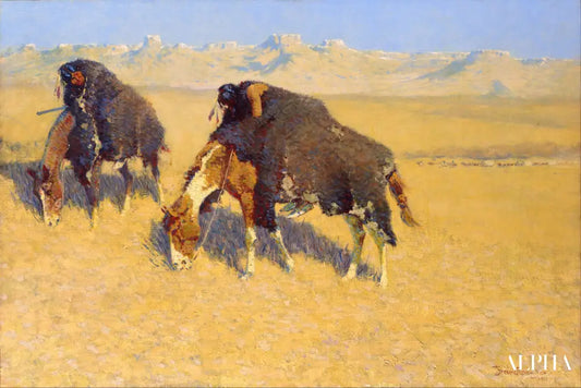 Indiens simulant des buffles - Frederic Remington - Reproductions de tableaux et peintures haut de gamme