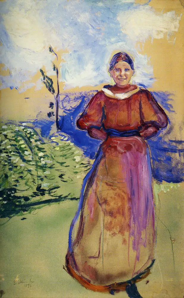 Inger w czerwonej sukni - Edvard Munch