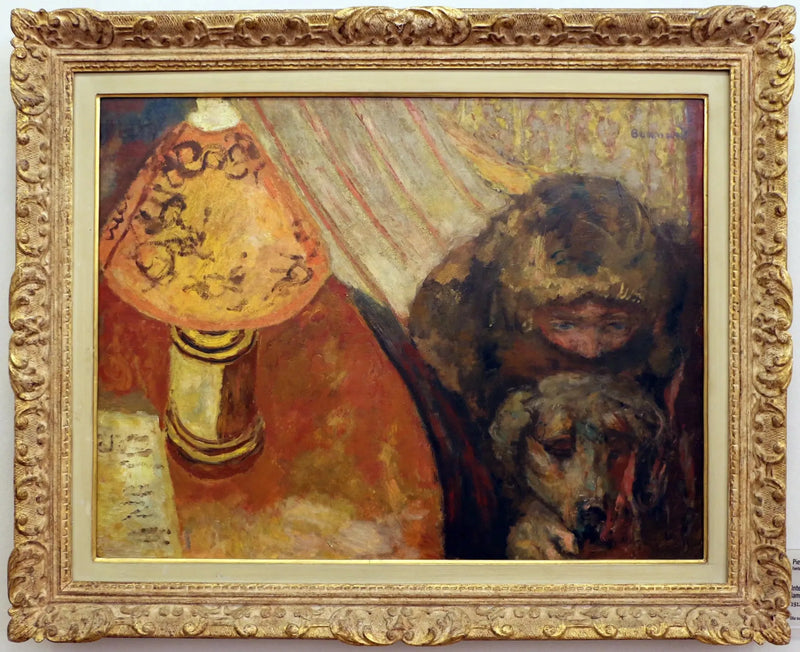 Wnętrze (przy świetle lampy) - Pierre Bonnard