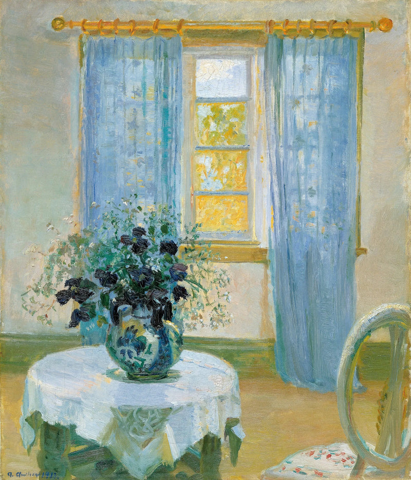 Wnętrze z powojnikiem - Anna Ancher