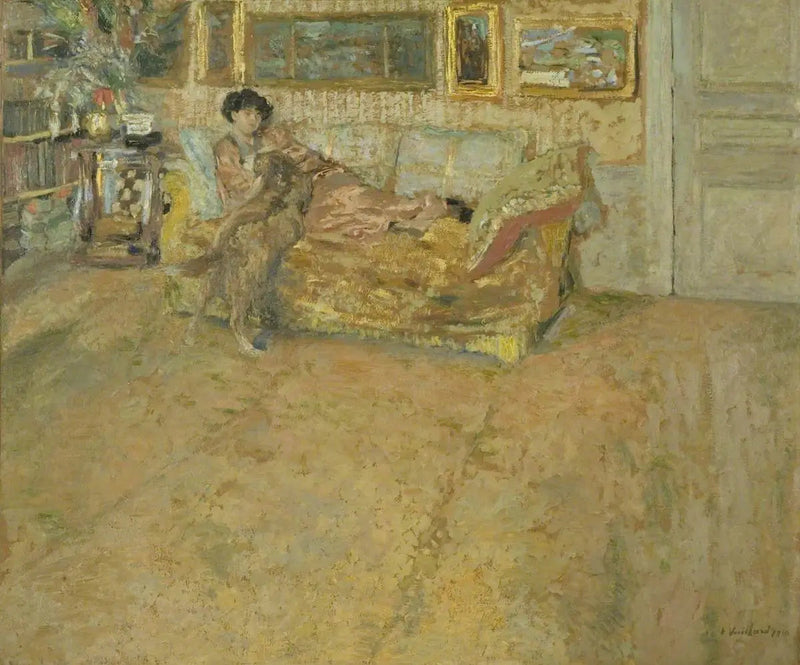 Wnętrze z panią Hessel i jej psem - Édouard Vuillard