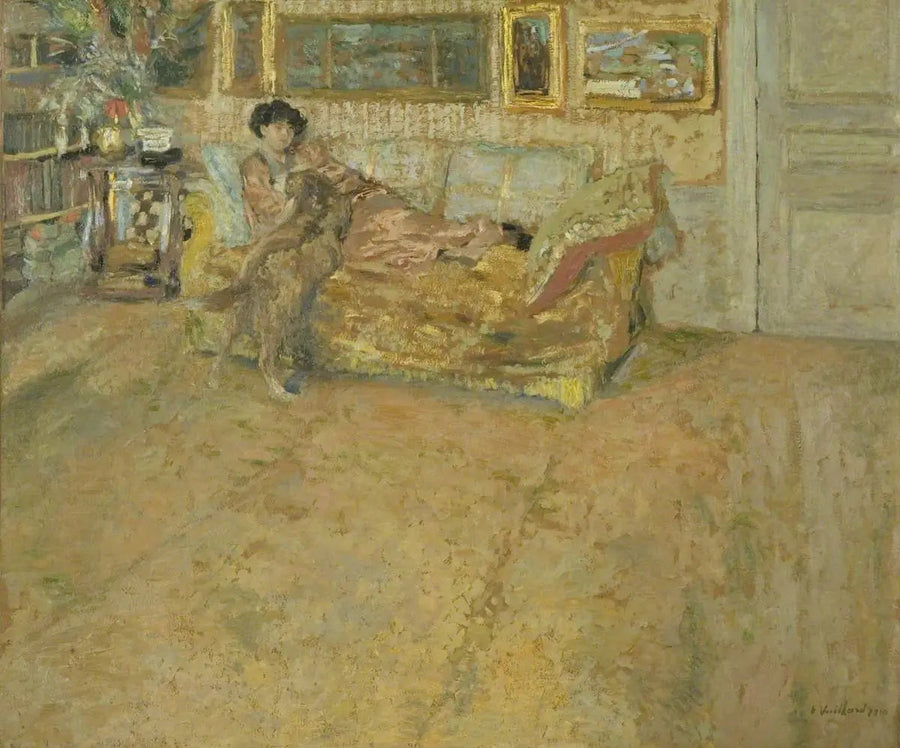 Wnętrze z panią Hessel i jej psem - Édouard Vuillard
