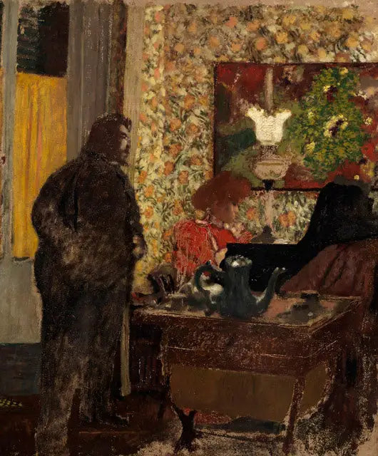 Wnętrze z Misią Natanson przy pianinie - Édouard Vuillard