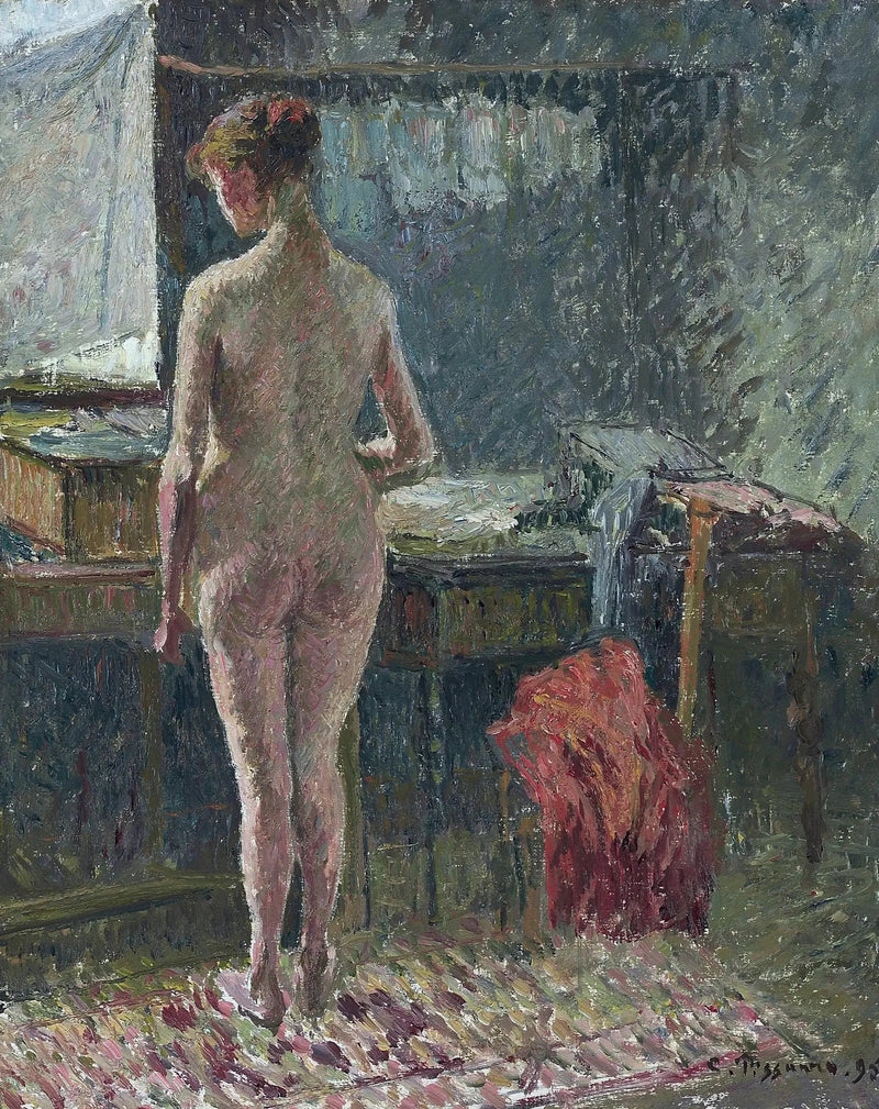 Wnętrze z nagim plecami - Camille Pissarro