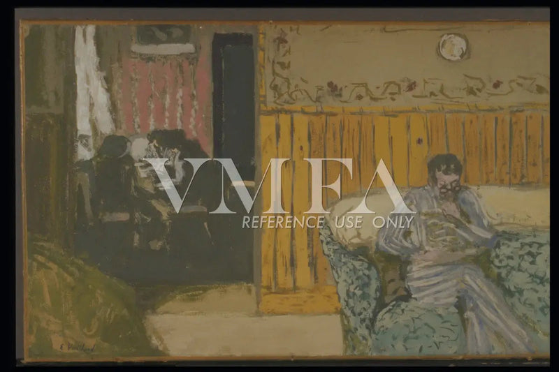 Wnętrze z mężczyzną czytającym - Édouard Vuillard