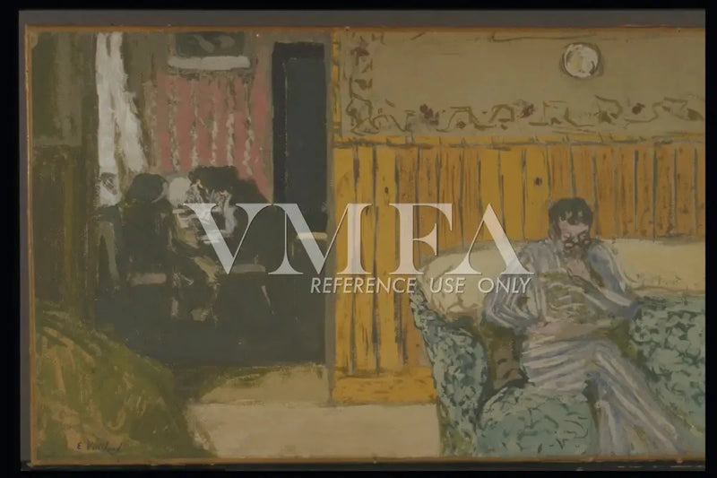 Wnętrze z mężczyzną czytającym - Édouard Vuillard