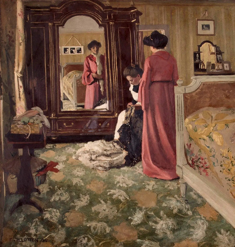 Wnętrze, pokój z dwoma postaciami - Félix Vallotton