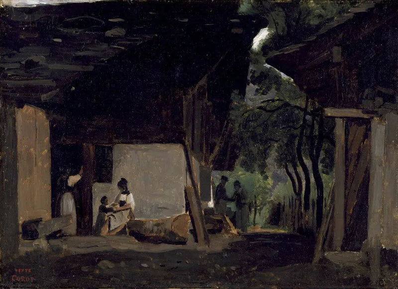 Wnętrze chaty z Oberlandu Berneńskiego - Jean-Baptiste Camille Corot
