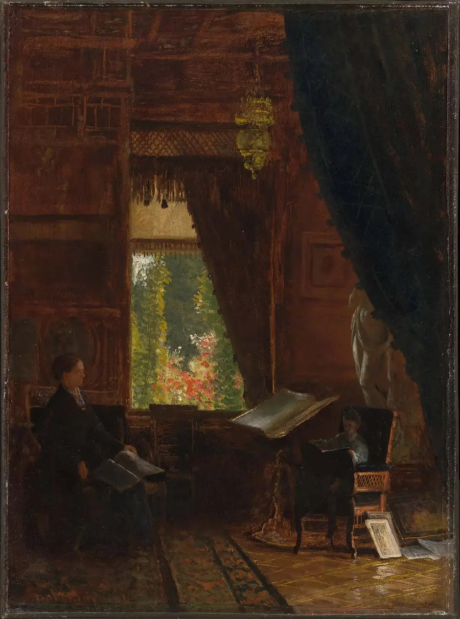 Wnętrze biblioteki - Albert Bierstadt