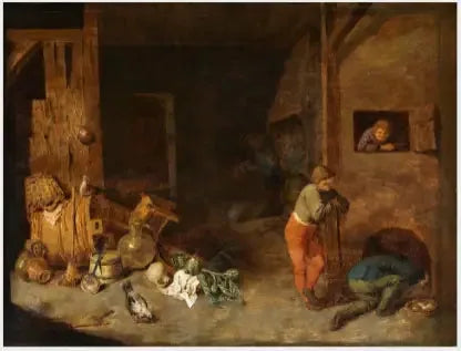 Wnętrze farmy - David Teniers Młodszy