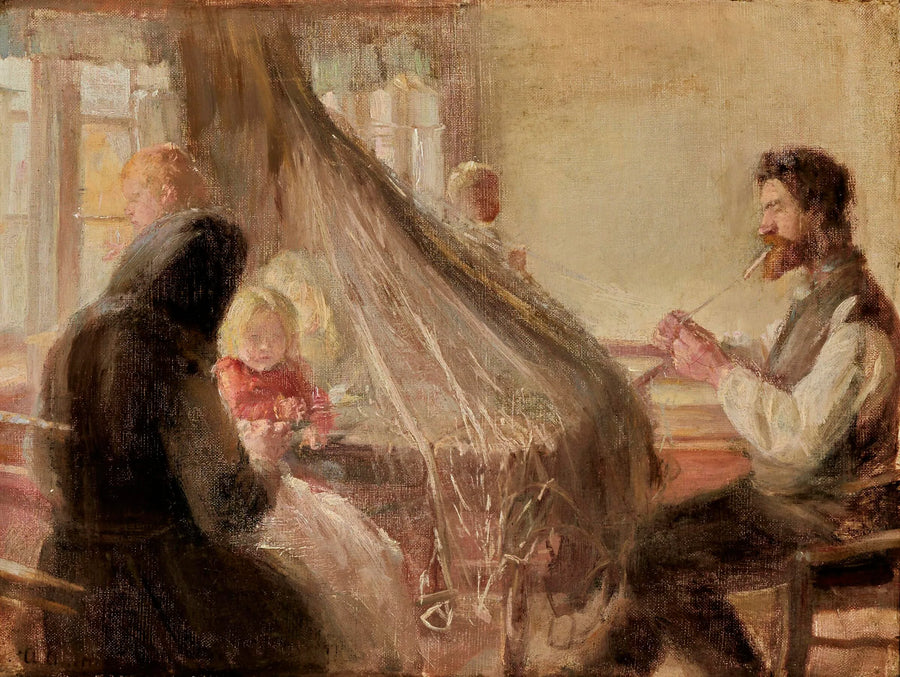 Wnętrze domu rybackiego w Skagen. - Anna Ancher