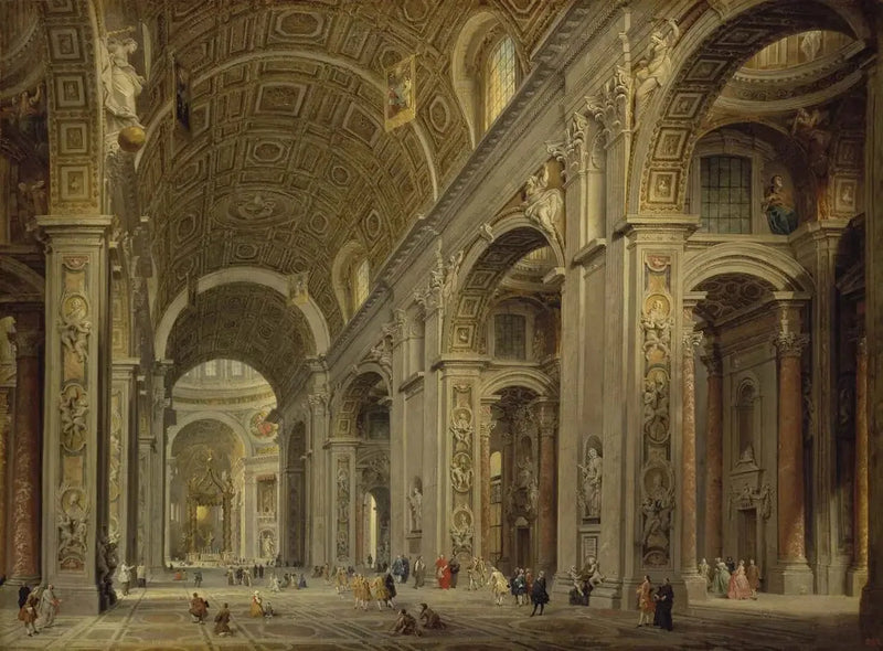 Wnętrze katedry św. Piotra w Rzymie - Giovanni Paolo Panini