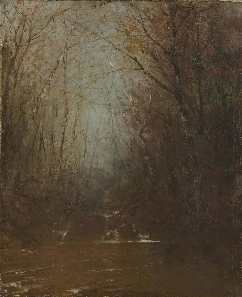 Wnętrze lasu z potokiem - John Frederick Kensett