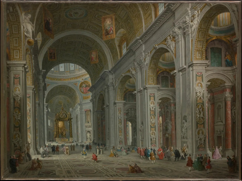 Wnętrze św. Piotra, Rzym - Giovanni Paolo Panini