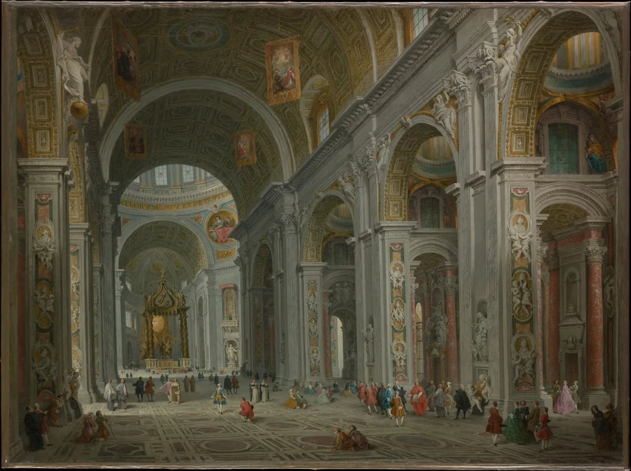 Wnętrze św. Piotra, Rzym - Giovanni Paolo Panini