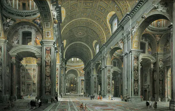 Wnętrze Świętego Piotra, Rzym - Giovanni Paolo Panini
