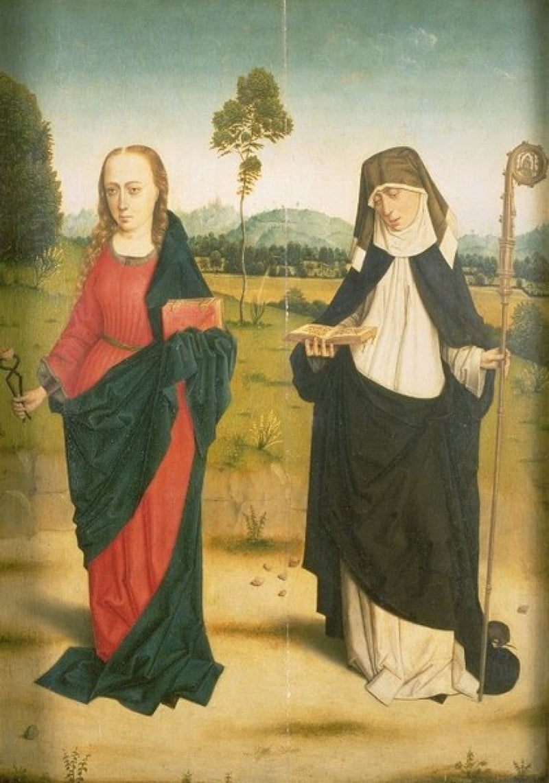 Wnętrze: święte Agata i Klara / Zewnątrz: Zwiastowanie: Maria - Dirk Bouts