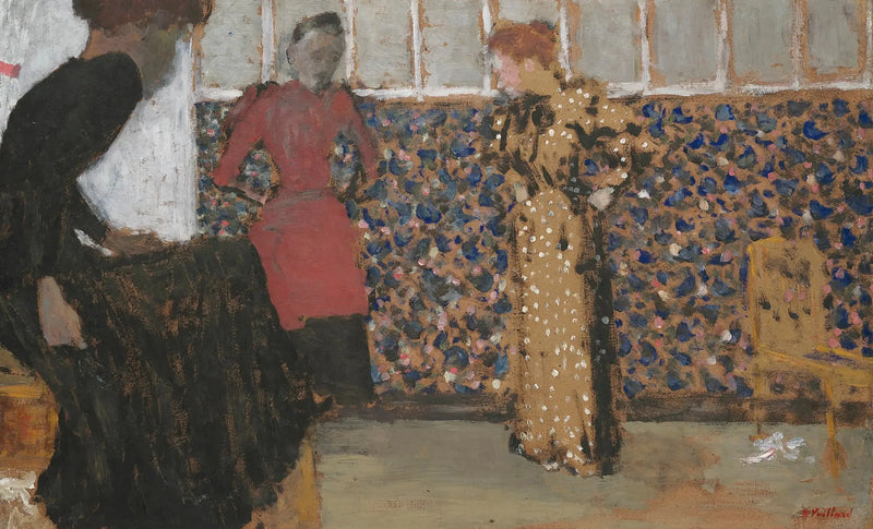 Wnętrze, trzy kobiety w rozmowie - Édouard Vuillard