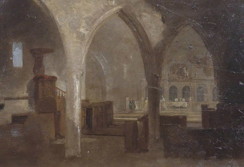 Wnętrze gotyckiego kościoła - J. M. W. Turner