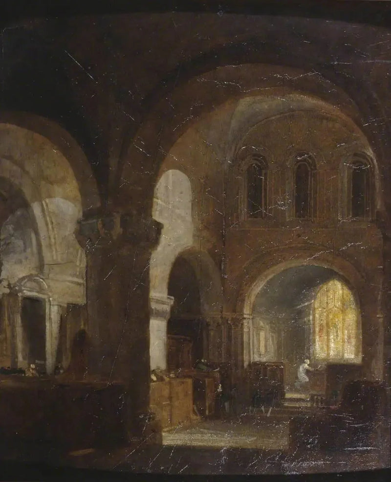 Wnętrze kościoła romańskiego - J. M. W. Turner