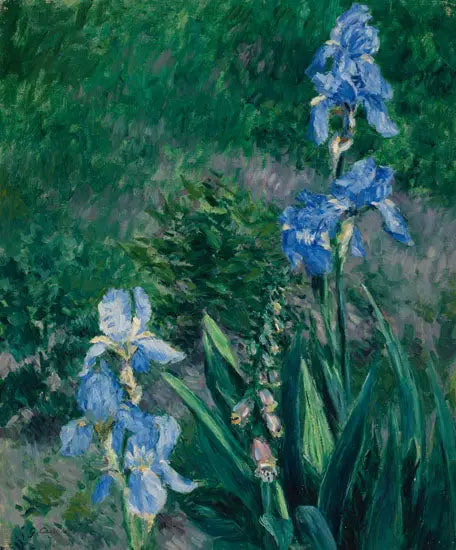 Niebieskie irysy, ogród Petit Gennevilliers - Gustave Caillebotte
