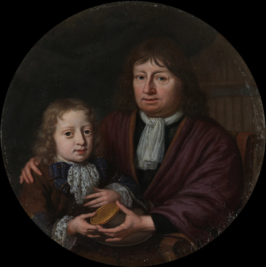 Isaac Pontanus offre une médaille d'or à son petit-fils Hendrik van Beek - Michiel van Musscher