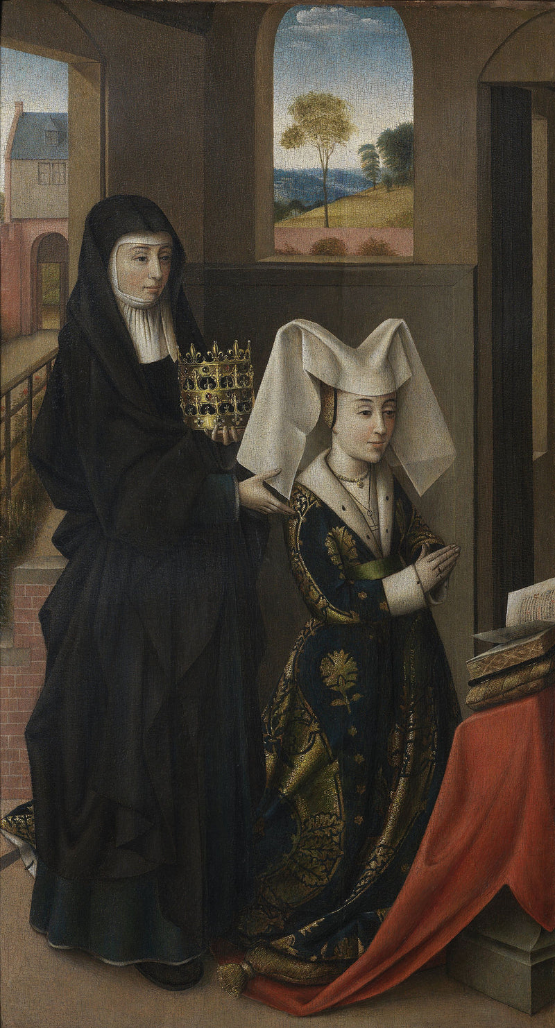 Izabela Portugalska z świętą Elżbietą - Petrus Christus