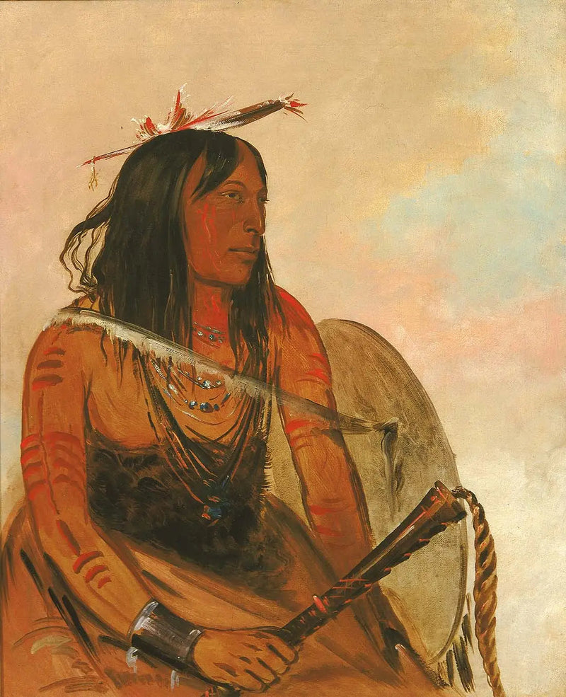 Ish-a-ró-yeh, Ten, który nosi wilka, dzielny wybitny - George Catlin