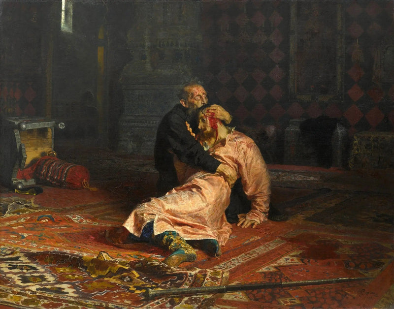 Iwan Groźny zabija swojego syna - Ilya Repin