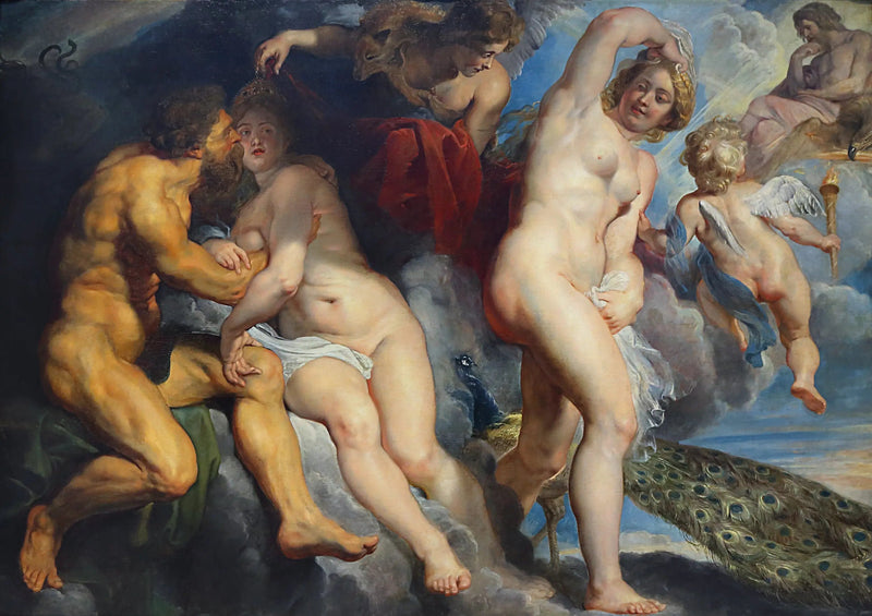 Ixion, król Lapitów, oszukany przez Junonę, którą próbował uwieść - Peter Paul Rubens