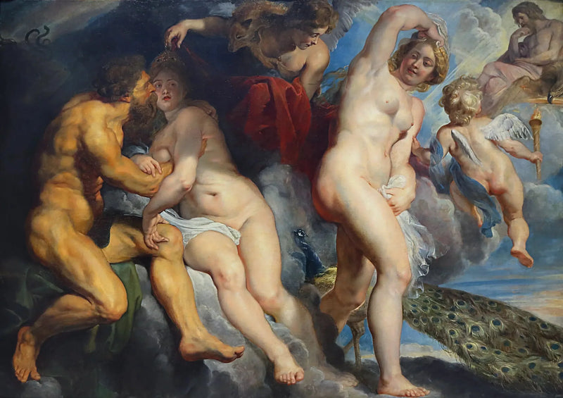 Ixion, król Lapitów, oszukany przez Junonę, którą próbował uwieść - Peter Paul Rubens