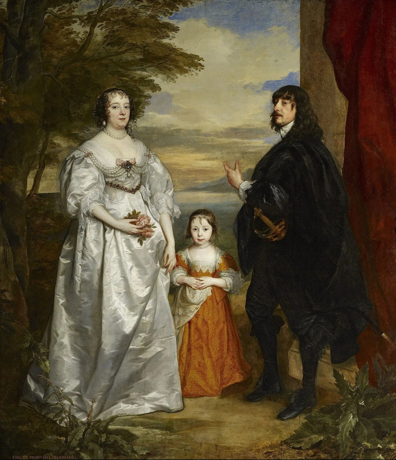 James, siódmy hrabia z Derby, jego dama i ich dziecko - Antoine van Dyck