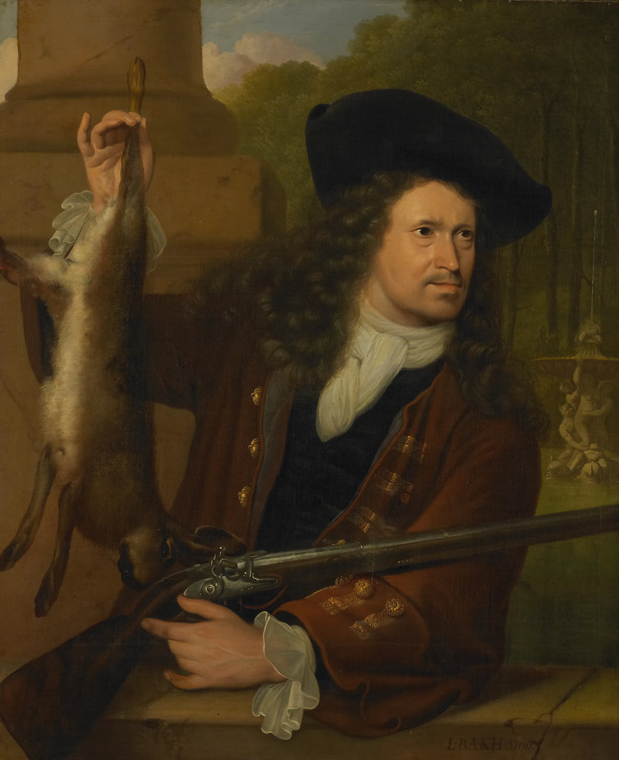 Jan de Hooghe (1650-1731), frère d'Anna de Hooghe, en costume de chasse - Ludolf Bakhuizen