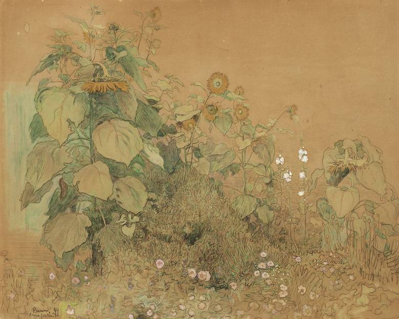 Jardin, 1899 de Paul Baum, reproduction du tableau
