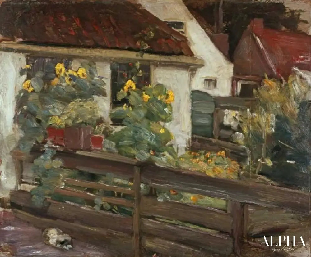 Jardin avec des tournesols - Max Liebermann - Reproductions de tableaux et peintures haut de gamme