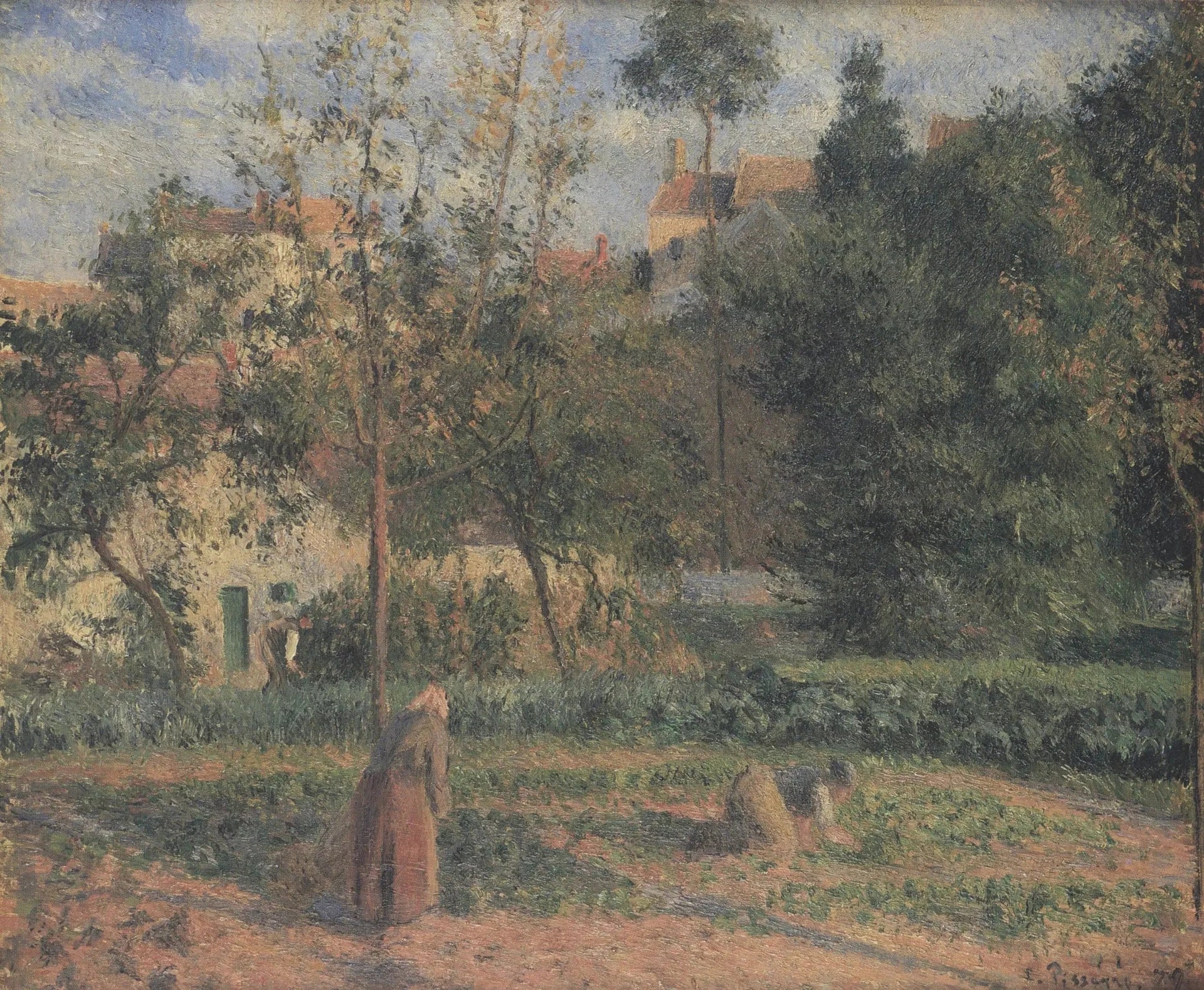 jardin potager à l'Hermitage. Pontoise - Camille Pissarro image 1 reproduction d’œuvre d’art à l’huile