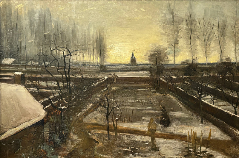 Ogród przy plebanii w Nuenen pod śniegiem - Vincent van Gogh