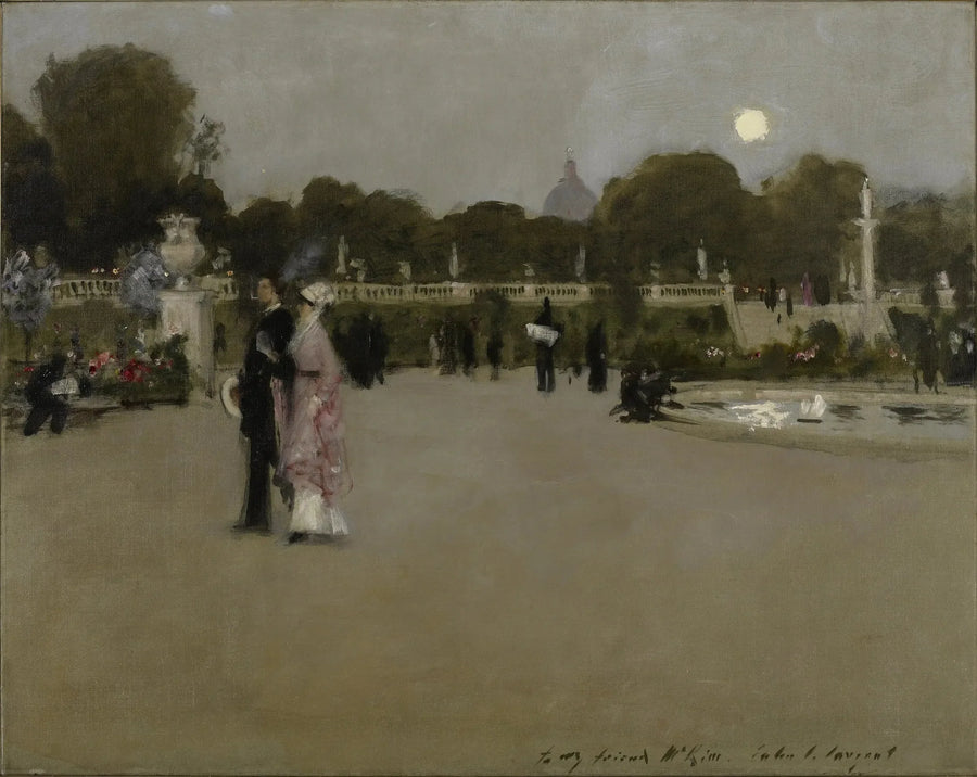 Ogrody Luksemburskie o zmierzchu - John Singer Sargent