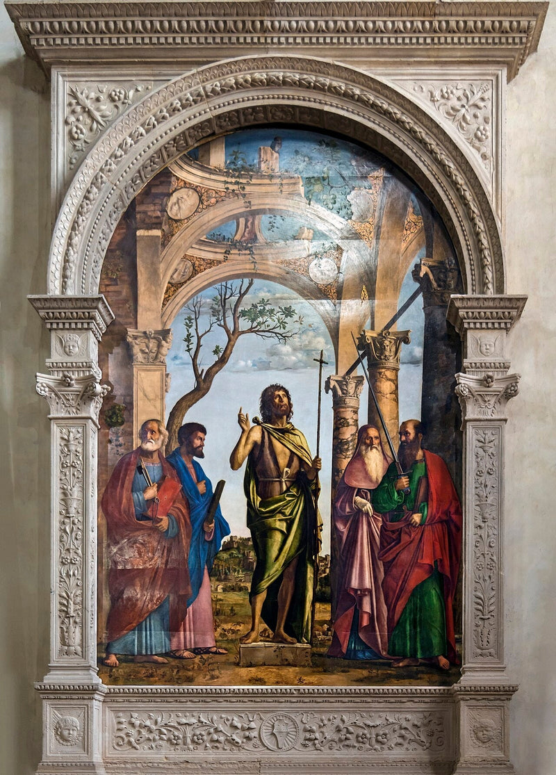 Jean-Baptiste wśród świętych Piotra, Marka, Hieronima i Pawła - Cima da Conegliano