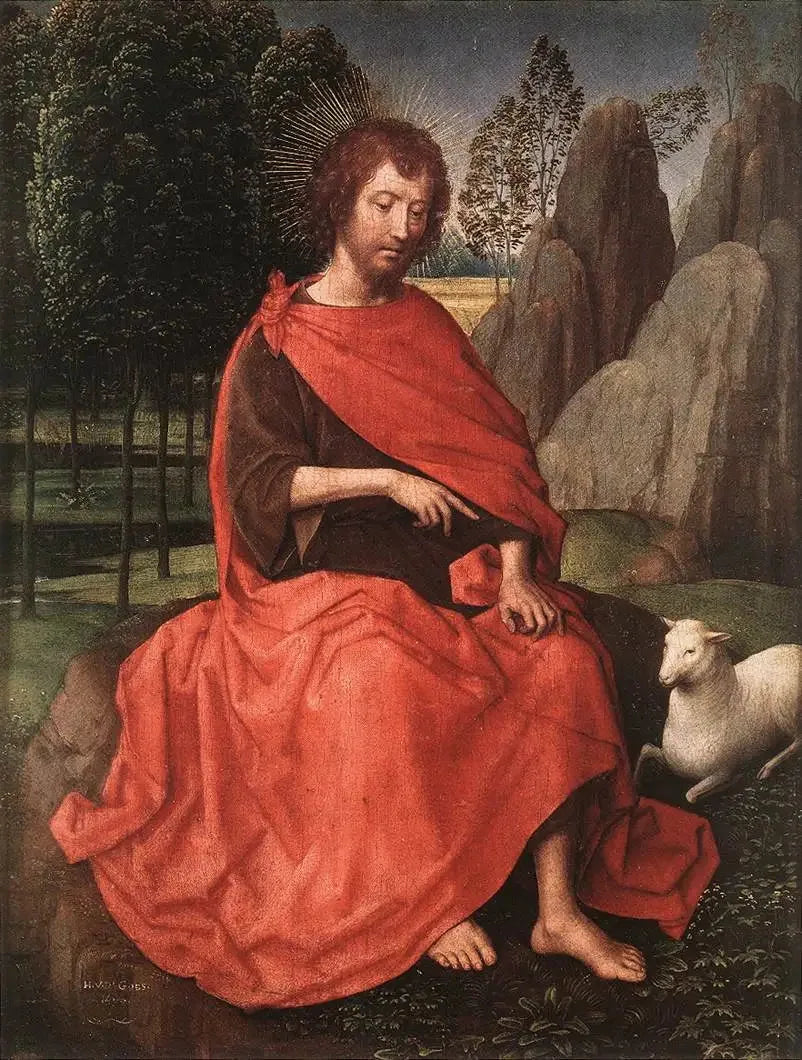 Jean de Baptiste (przednia strona); czaszka (tylna strona) - Hans Memling