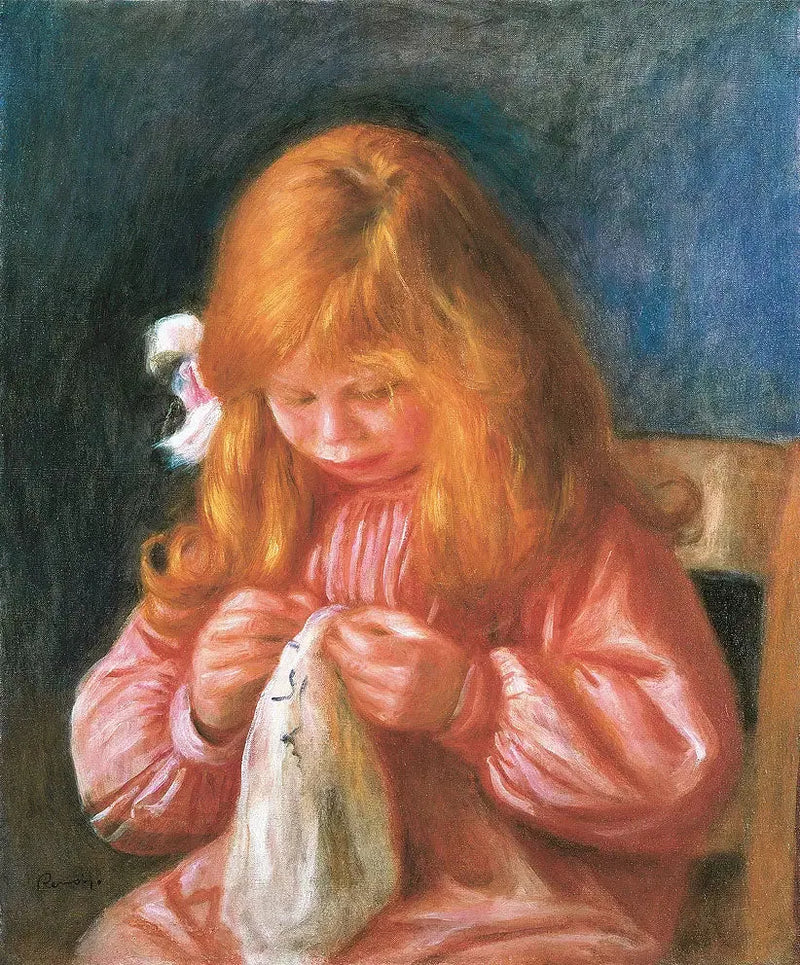 Jean Renoir szyjący - Pierre-Auguste Renoir