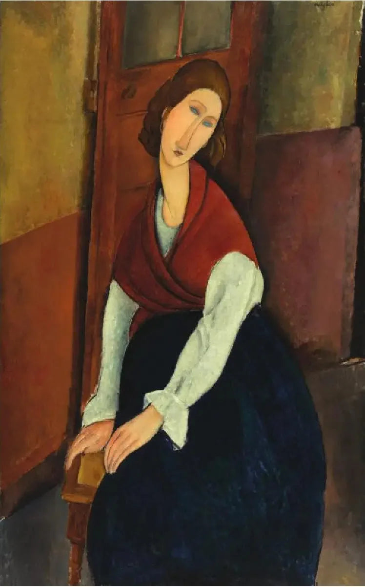 Jeanne Hébuterne przed drzwiami - Amedeo Modigliani