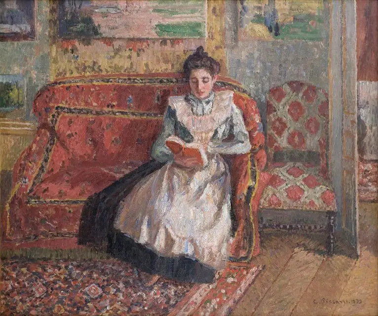 Jeanne Pissarro zwana Cocotte, czytająca - Camille Pissarro
