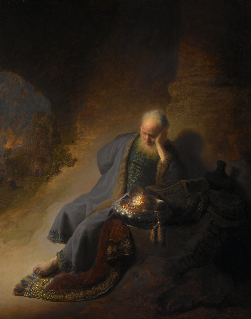 Jeremiasz płaczący nad zniszczeniem Jerozolimy - Rembrandt